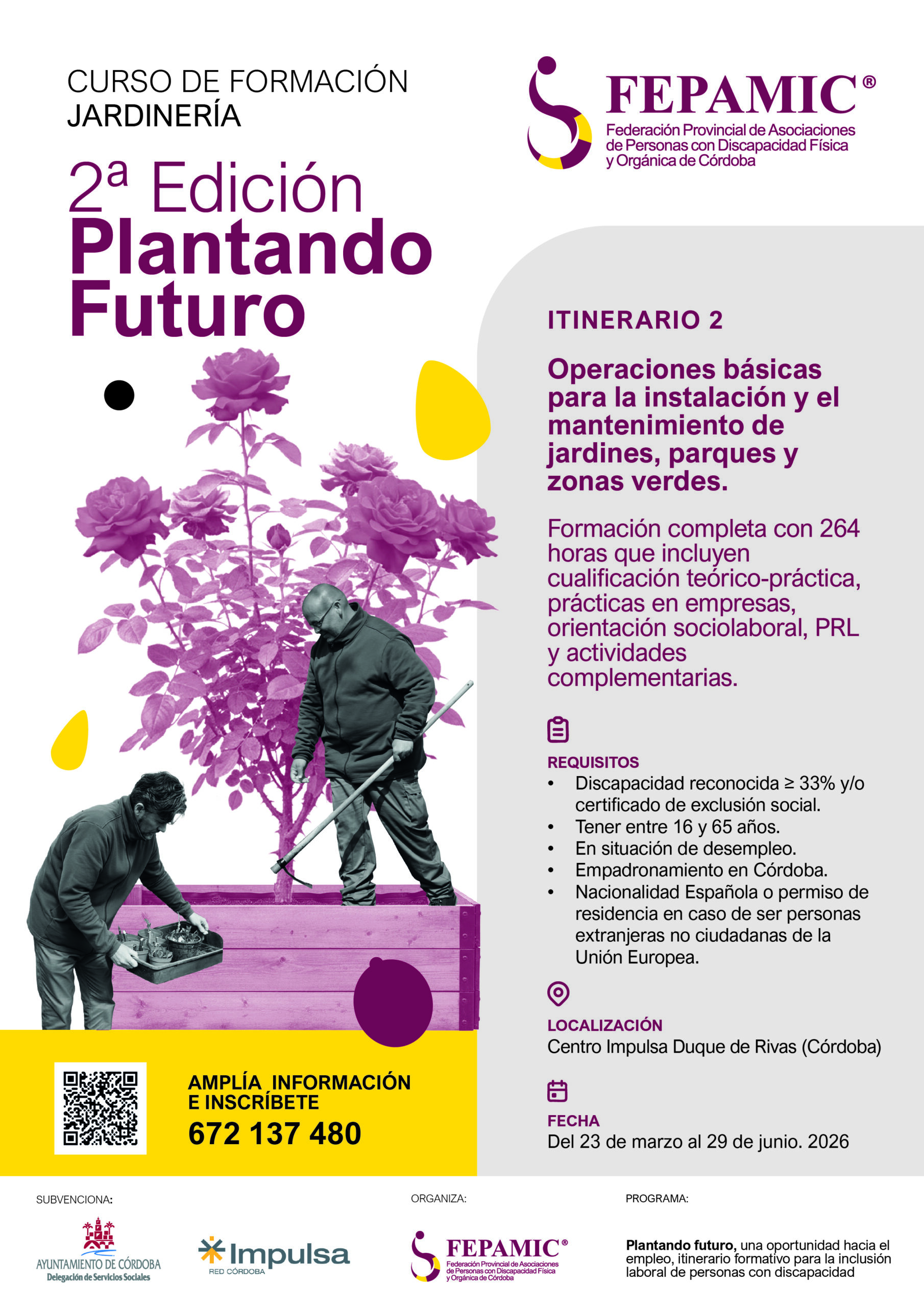 Cartel Proyecto Plantando Futuro. Itinerario 2